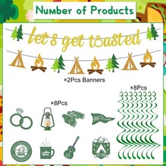 Refavor Camp Bachelorette Decorations – 10PCS Let’s Get Toasted Banners Green