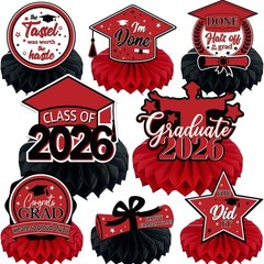 8PCS Graduation Decorations 2026, Class of 2026 Congrats Grad Table Centerpie…