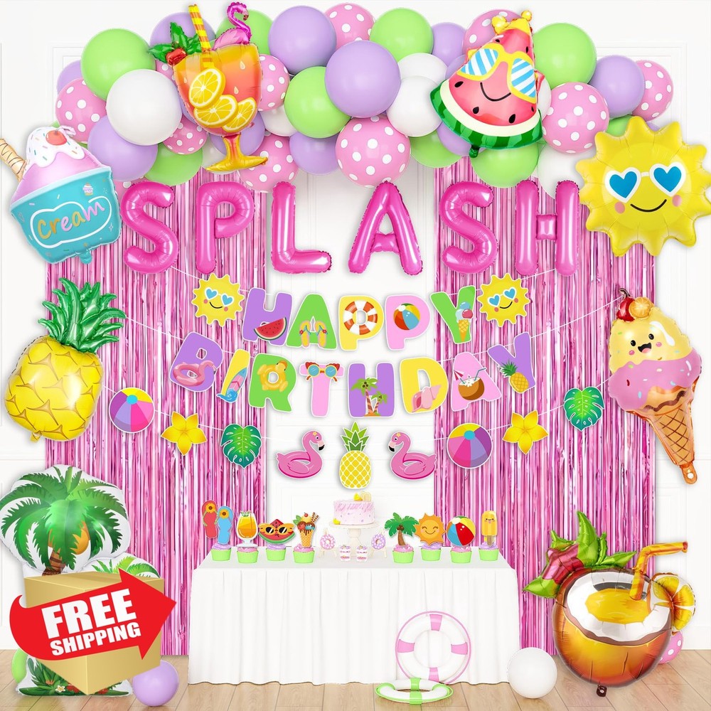 Ouddy Life Pink Pool Party Decor