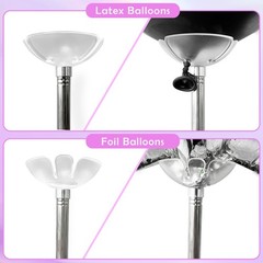 Telescoping Balloon Stand Set of 2, 1.5ft to 7ft Free Adjustable Metal Balloo…