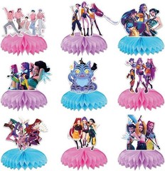 K Pop Demon Party Decorations Honeycomb Centerpieces 9pcs for Birthday Celebr…