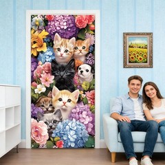 Front Door Covers Decorative, Spring Door Curtain 70.8 x 35.4 Inch for Porch,…