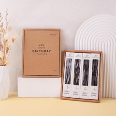 PHD CAKE 24-Count Black Spiral Long Thin Birthday Candles, Cake