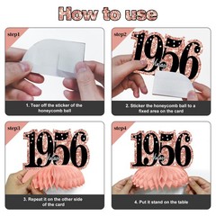 Kuxriox 11Pcs 70th Birthday Decorations Kit for Women, Rose Gold