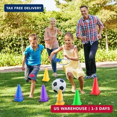OBTANIM 26 Pcs Plastic Colorful Cones Ring Toss Combo Set Outdoor Carnival Games