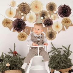 Brown Party Decorations Brown and Beige Paper Fans Party Decorations Neutral Par