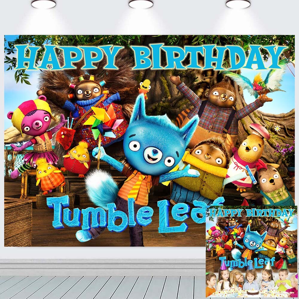 Tumble Leaf Party Supplies Birthday Decorations Backdrop Banner Background 7x5ft