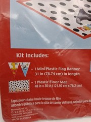 High Chair Kit 1st Birthday Barnyard Bash Mini Flag Banner Floor Mat Bib NEW