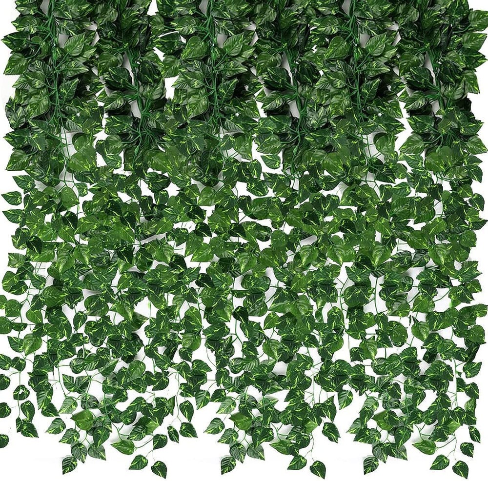 CEWOR 24 Pack 168ft Artificial Ivy Greenery Garland, A-24pcs of Vines, Green