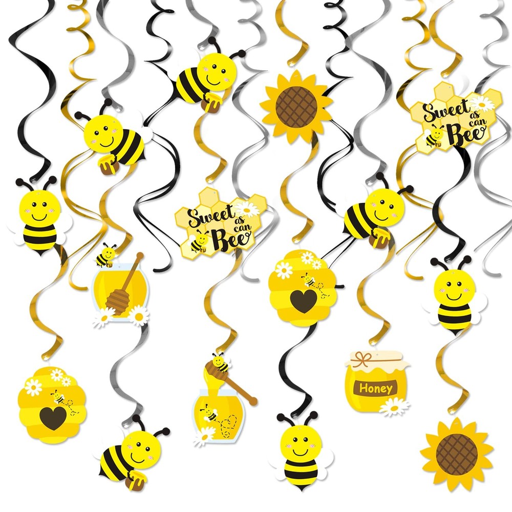 45PCS Honey Bumble Bee Hanging Swirl Decoration Ceiling Streamers for Themed …