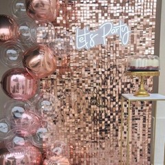 10 Pcs Rose Gold Shimmer Wall Backdrop Panels Sequins for Birthday Party