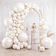 154pcs Pearl White Balloons Different Sizes 18 12 10 5 Inch Latex Balloon Gar…