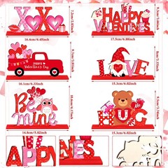 6 PCS Valentine’s Day Wooden Happy Table Centerpieces Signs Party Decor
