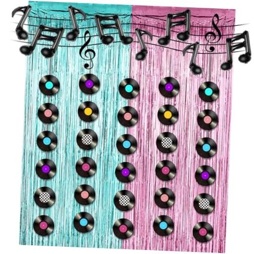 VioraWhite 18pcs 50s Musical Party Decoration Retro Rock and Roll Sock Hop