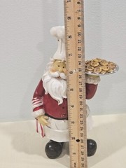 Chef Santa Claus Decor Tabletop Christmas Decorations 8.5 In Chef Hat & Cookies