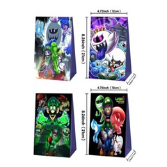 12PCS Luigi’s Mansion Gift Bag Candy Bag Stickers Kids Birthday Party Decoration