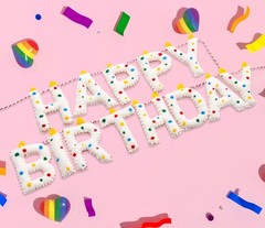 Happy Birthday Banner – Handmade Wool Felt Garland, Reusable Rainbow Decor