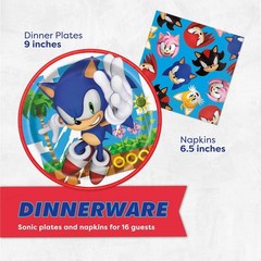 Sonic Disposable Tableware-Plates Napkins Banner Tablecover Tattoos Masks
