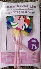 Customizable Award Ribbon Includes Numbers 4-9 Colorful Birthday Party