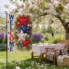 4th of July Decorations Garden Flag Double Sided Patriotic Banner