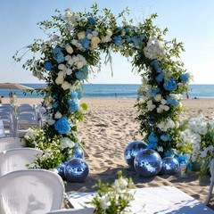 16″ Disco Ball Large Mirror Ball Glass Tiles for Wedding DJ Stage Event Blue