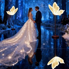 2PC LED Light Wedding Butterfly Floor lamp Creative Butterfly Ceiling Lamp Props