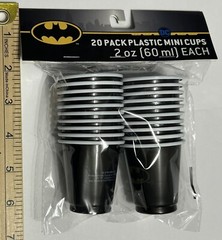 Batman – Dc Comics Batman 2oz Mini Disp Party Cup 20pk DC Comics NIP