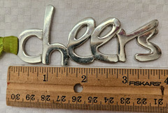 Silver Cursive Letter Balloon «Cheers»