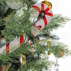 Alpurple 25 PCS Artificial Pine Branches-13.7 Inches Fake Greenery 25pcs