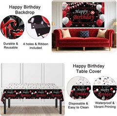 Black and Red Birthday Decorations for Men Women Boys Girls, Black and Red Pa…