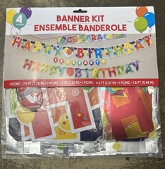 Vibrant Happy Birthday Banner & Foil Celebration Kit Design Party Decorations