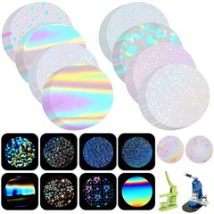200 Pcs Badge Protective Film 35mm (1.38 in), 8 Styles of Holographic Glitter…