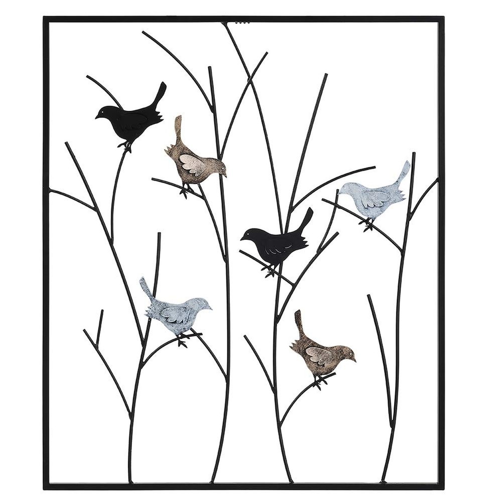 Lechesis Metal Birds on Branches Wall Art Decor Sculptures – 25″ x 29 1/2″