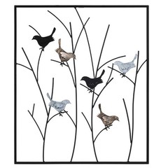 Lechesis Metal Birds on Branches Wall Art Decor Sculptures – 25″ x 29 1/2″