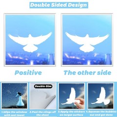 37Pcs Anti Collision Window Clings, Save The Birds from Strikes, White
