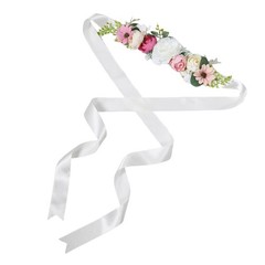 Vintage Inspired Floral Maternity Waistband Adjustable Flower Sash for Mom to Be