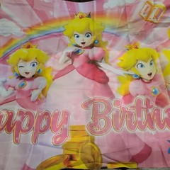 Peach Princess Backdrop Supplies Photography Kids Birthday Decorations 52X36 In