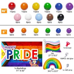 Pride Decorations, 157PCS Pride Balloon Garland Arch Kit with Large Backdrop …
