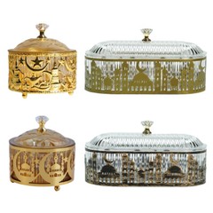 Muslim Snack Box Eid Decor Ramadan Candy Box Desktop Storage Dustproof Trays