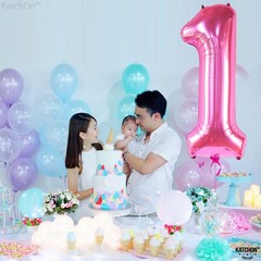 , Hot Pink 1 Balloon Number for First Birthday – 40 Inch | Number One Balloon…