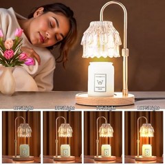 Candle Warmer Lamp with Timer – Height Adjustable Dimmable Table Champagne
