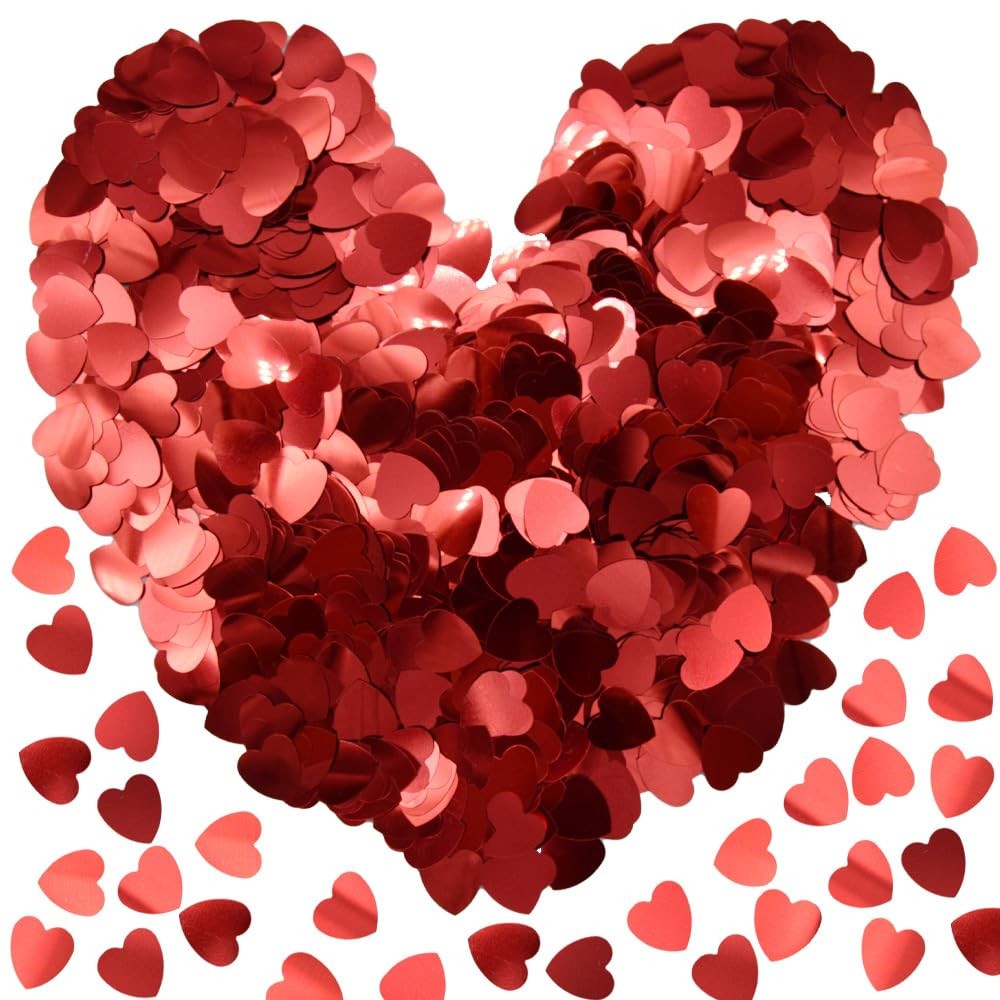 60g Red Love Heart Table Confetti 15mm Party Glitter Sequins for Wedding