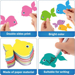 200 Pieces Fish Paper Cutouts 3.15 Inch/6 Inch Classroom Bulletin Board Decorati
