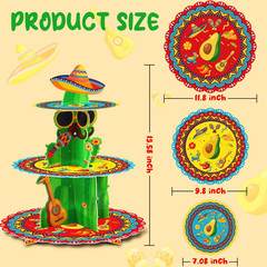 Fiesta Party Decorations – 3 Tier Mexican Birthday Party Cupcake Stand & Topper