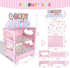 Donut Stand Birthday Party Decorations 3 Tier Sweet Candy Cupcake Holder Lollipo