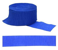 DENNECREPE Blue Crepe Paper Streamers 2 Rolls 145 ft Total – Made in USA