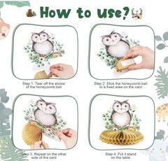 Woodland Animals Honeycomb Centerpieces for Baby Showers and First Birthdays