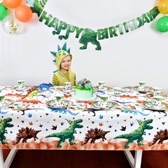 1PCS Dinosaur Tablecloth – Dinosaur Birthday Decorations Three Rex Party Tabl…