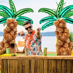 126 Pcs Palm Tree Balloons Inflatable Set, 16 Pcs Foil Palm Tree Leaves 110 P…