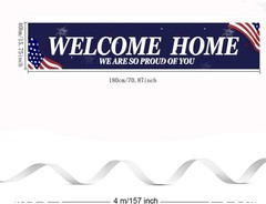 Welcome Home Banner White and Blue Homecoming Backdrop – We Are So Proud of You